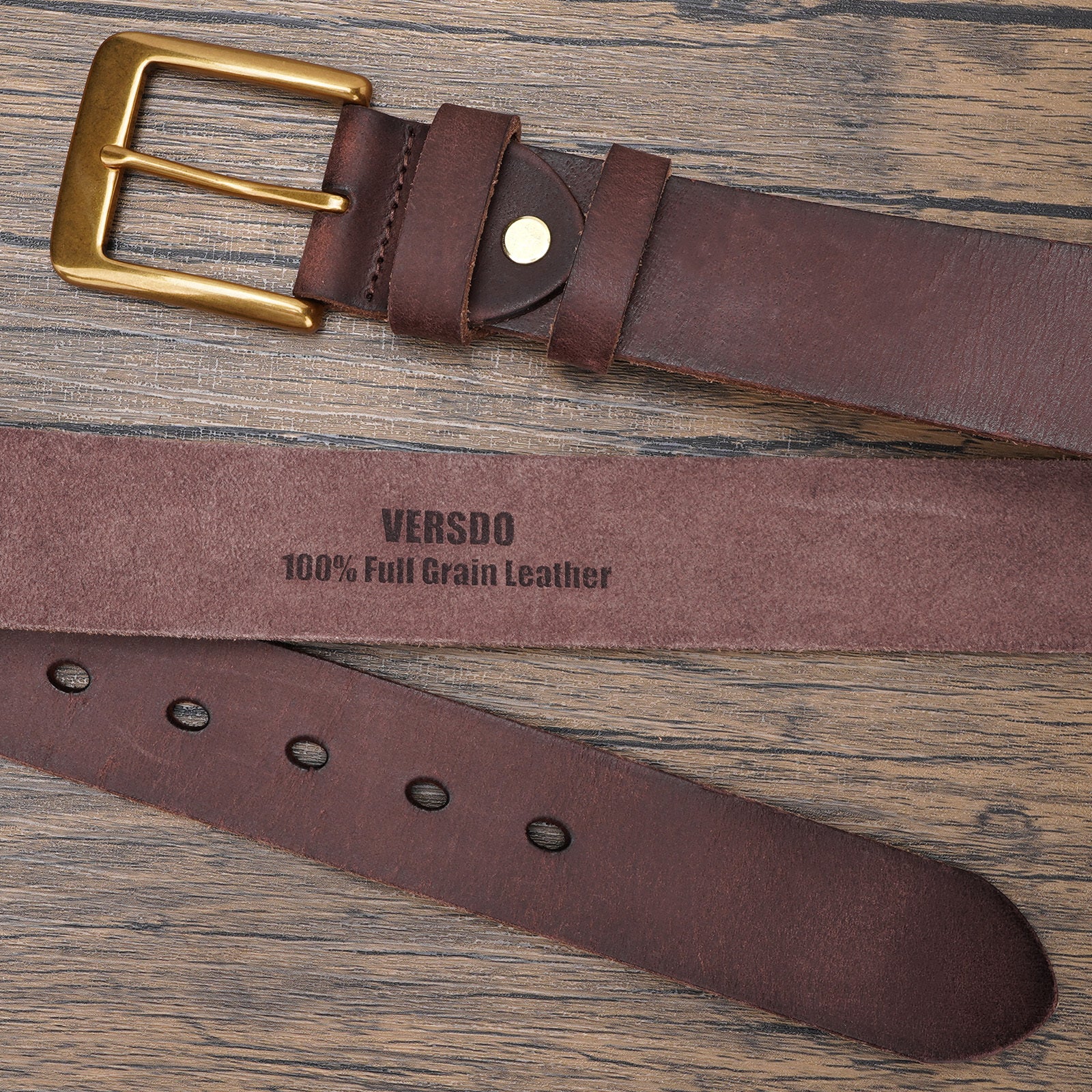Men's Vintage Genuine Leather Golf Belt - Handcrafted Top-Grain Cowhide, Thickened Durable Design with Square Pin Buckle, Casual & Formal Versatile Style, Gift Box Included for Christmas, Father's Day, Valentine's Day