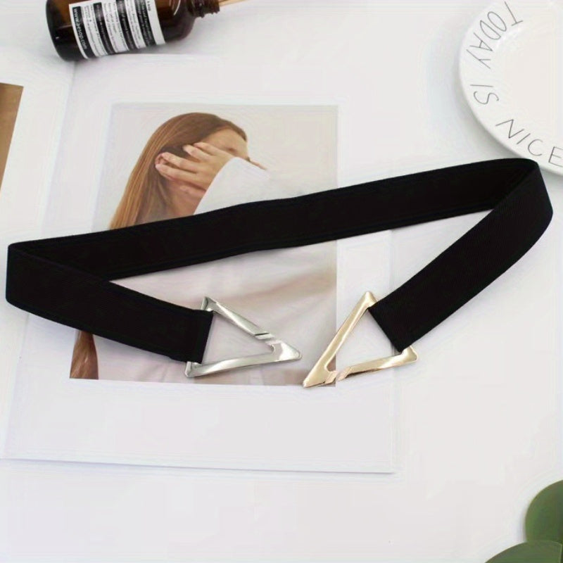 Fashion Elastic Belts Women Decorative Waistband Waist Strap Triangle Buckle Clothing Decoration Waist Belts Adjustable GM028