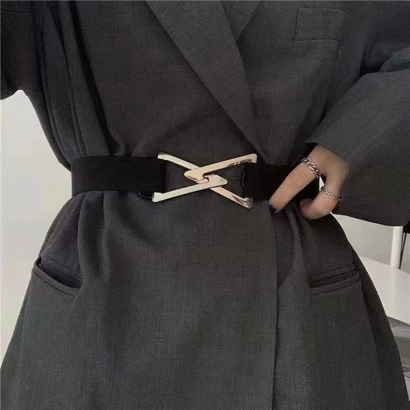 Fashion Elastic Belts Women Decorative Waistband Waist Strap Triangle Buckle Clothing Decoration Waist Belts Adjustable GM028