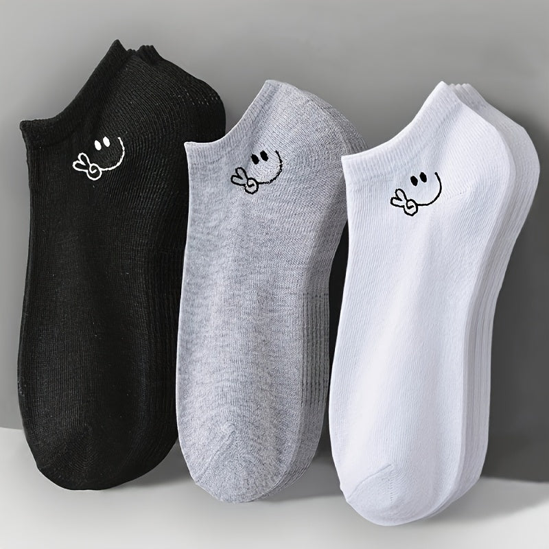 3 Pairs Unisex Sports Casual Invisible Socks - Easy Versatile Solid Color Fashion Short Socks, Black, White, Gray Socks - Moisture-Wicking Breathable Fabric, Suitable for Daily Casual Basketball, Hiking, - Sports Casual, Elastic Fit Design