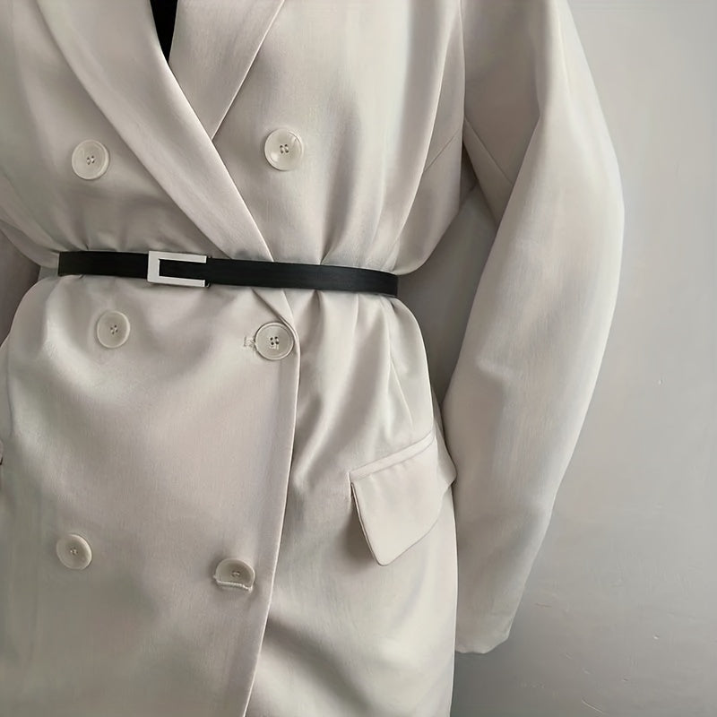 Belt Women's Decorative Waist Decoration Black All-matching Suit Coat Foreign Style Fashionable Retro Small Ins Style Belt