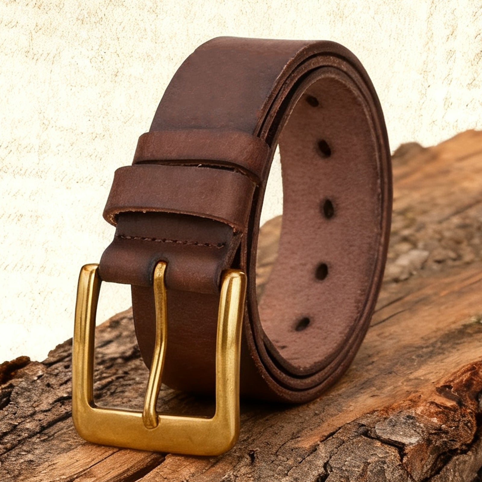 Men's Vintage Genuine Leather Golf Belt - Handcrafted Top-Grain Cowhide, Thickened Durable Design with Square Pin Buckle, Casual & Formal Versatile Style, Gift Box Included for Christmas, Father's Day, Valentine's Day