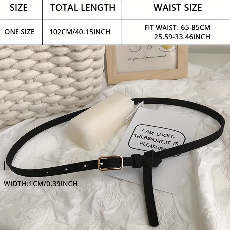 1 Women's PU Slim Waistband Jeans Belt