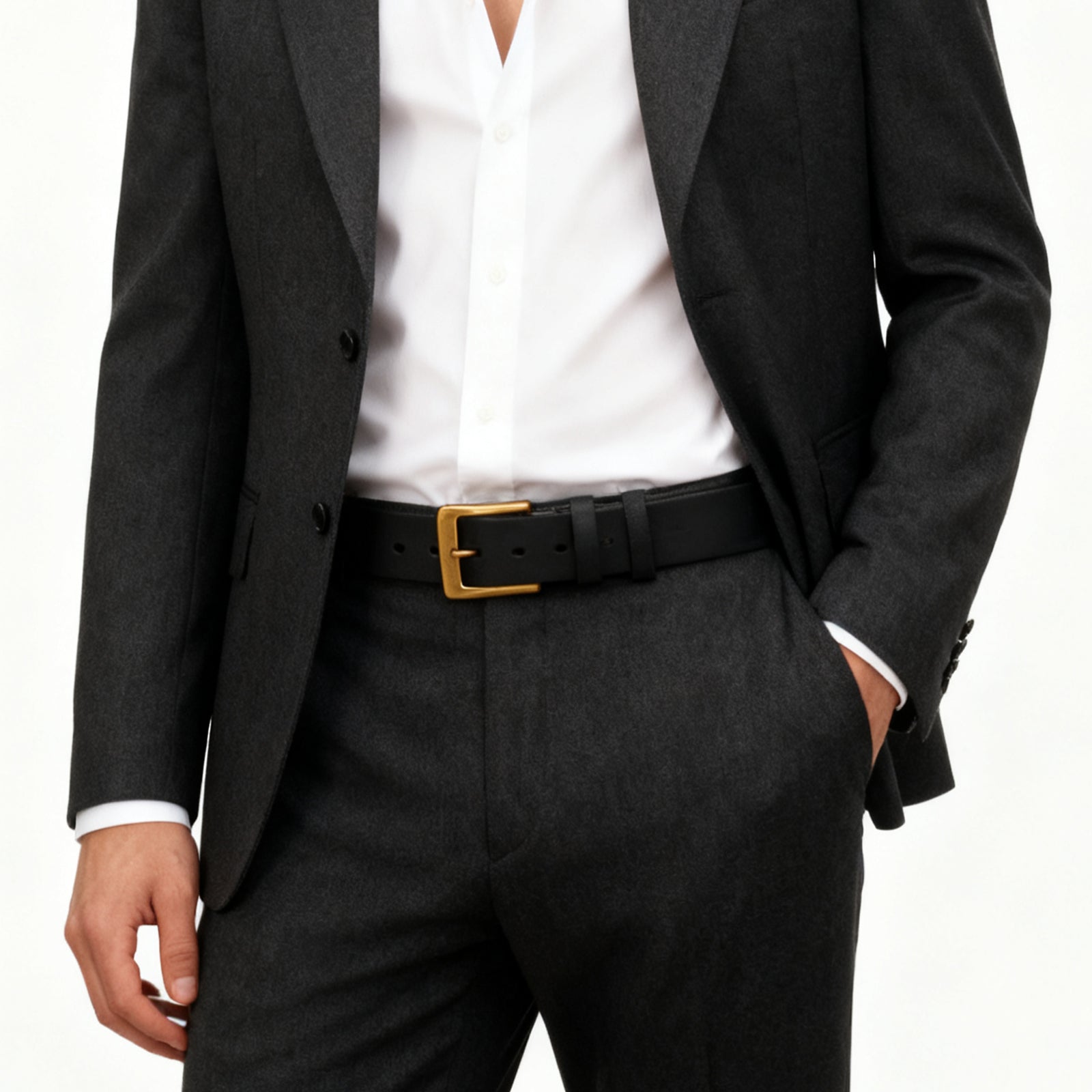 Men's Vintage Genuine Leather Golf Belt - Handcrafted Top-Grain Cowhide, Thickened Durable Design with Square Pin Buckle, Casual & Formal Versatile Style, Gift Box Included for Christmas, Father's Day, Valentine's Day