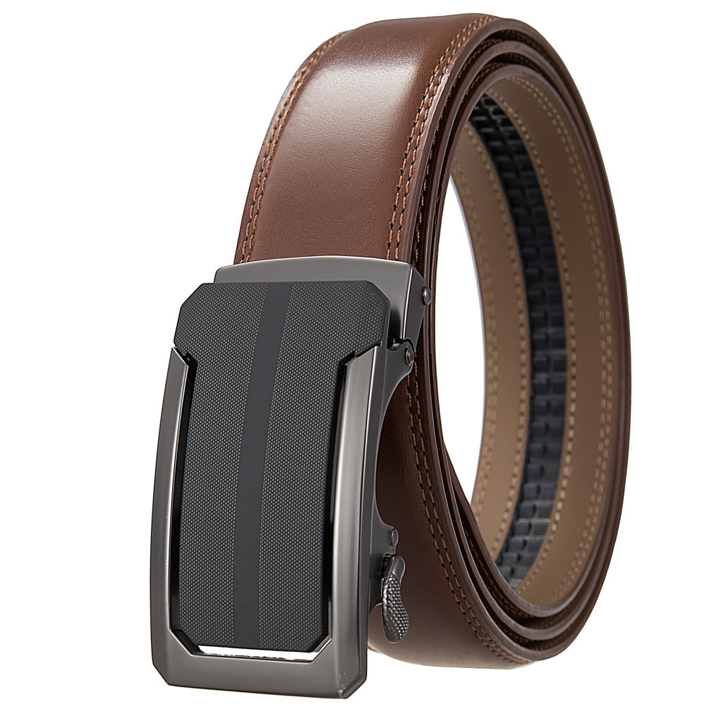 Men'S Belt New Model Two-Layer Cowhide Automatic Buckle Belt LY36-183-1