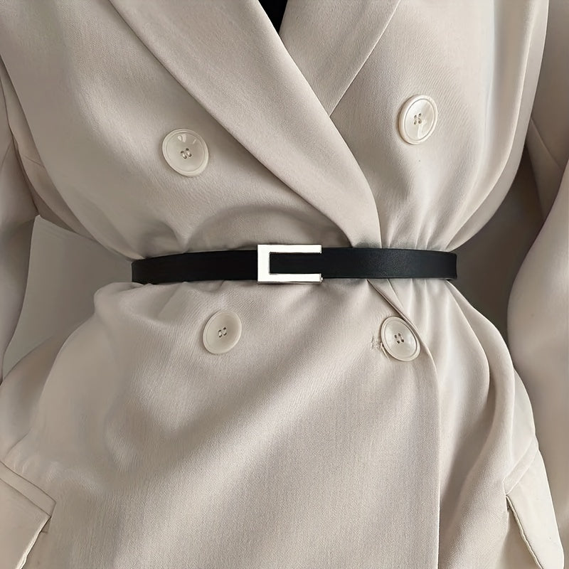 Belt Women's Decorative Waist Decoration Black All-matching Suit Coat Foreign Style Fashionable Retro Small Ins Style Belt