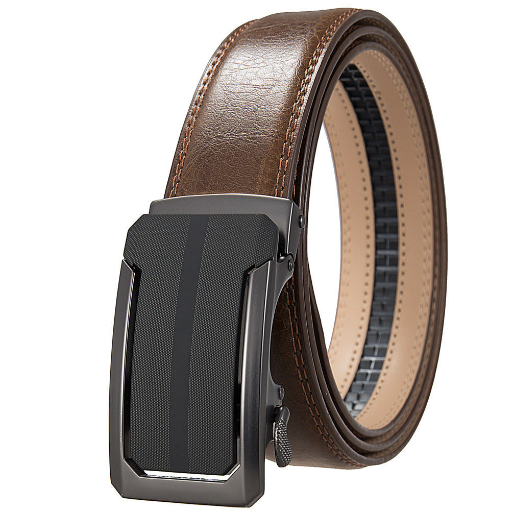 Men'S Belt New Model Two-Layer Cowhide Automatic Buckle Belt LY36-183-1
