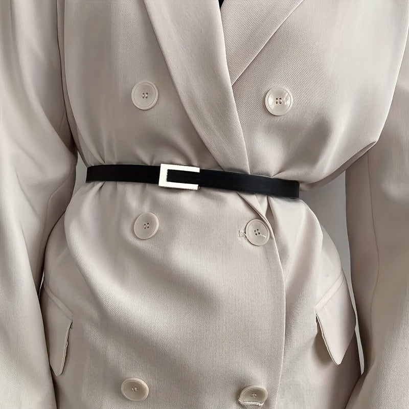 Belt Women's Decorative Waist Decoration Black All-matching Suit Coat Foreign Style Fashionable Retro Small Ins Style Belt