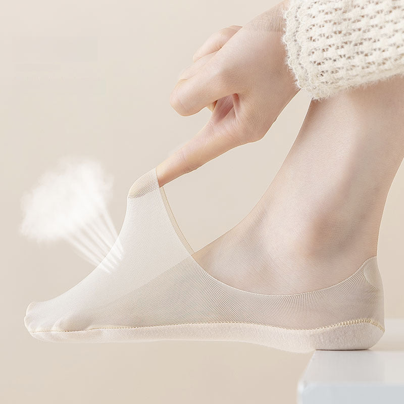 2 Pairs Women'S Summer Thin No Show Socks - Solid Color Low Cut Anti-Slip Boat Socks, Ultra-Thin Breathable Non-Rubbing Socks Comfort, Versatile Short Socks