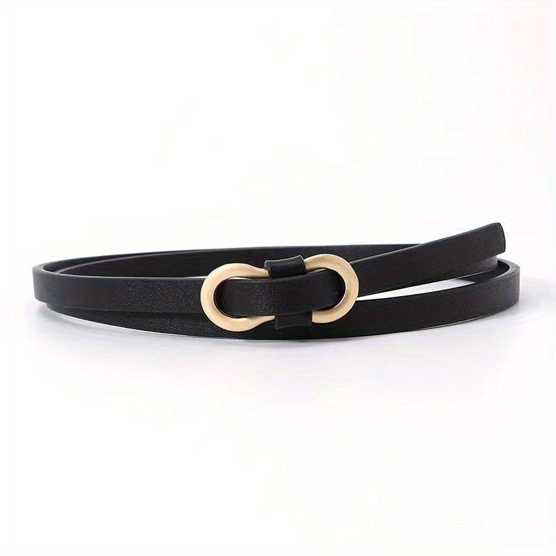 1pc, Simple Figure-eight Buckle Slim Belt, Vintage Thin Belt, Versatile Fashion Knot Tie, Decorative Waist Accessory for Skirts and Sweaters, Small Suit Belt, Narrow Dress Belt, Must-have Fashionable Women's Belt