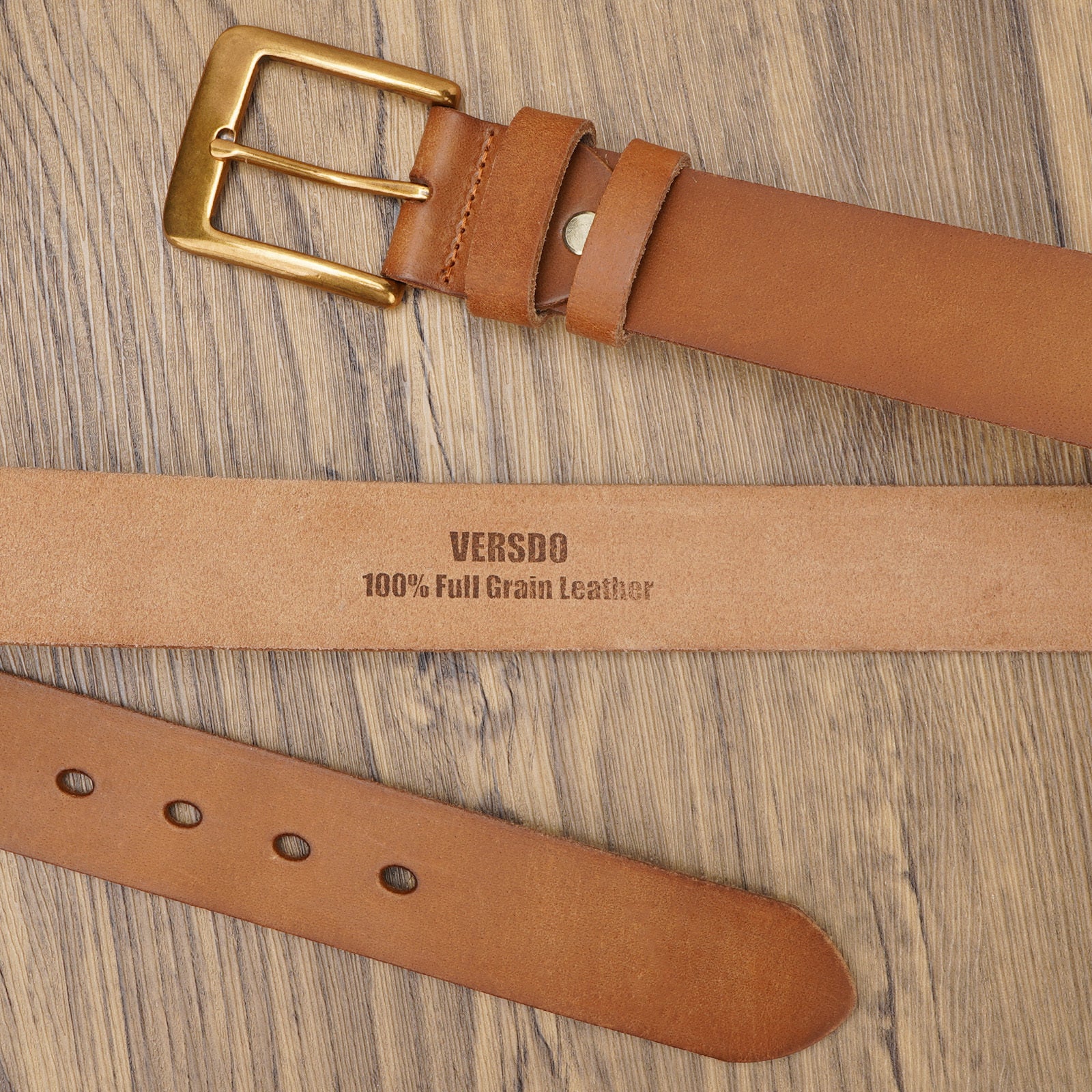 Men's Vintage Genuine Leather Golf Belt - Handcrafted Top-Grain Cowhide, Thickened Durable Design with Square Pin Buckle, Casual & Formal Versatile Style, Gift Box Included for Christmas, Father's Day, Valentine's Day