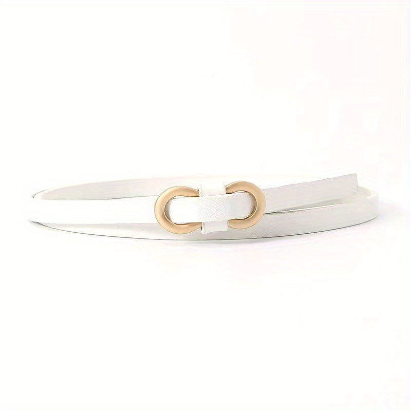 1pc, Simple Figure-eight Buckle Slim Belt, Vintage Thin Belt, Versatile Fashion Knot Tie, Decorative Waist Accessory for Skirts and Sweaters, Small Suit Belt, Narrow Dress Belt, Must-have Fashionable Women's Belt