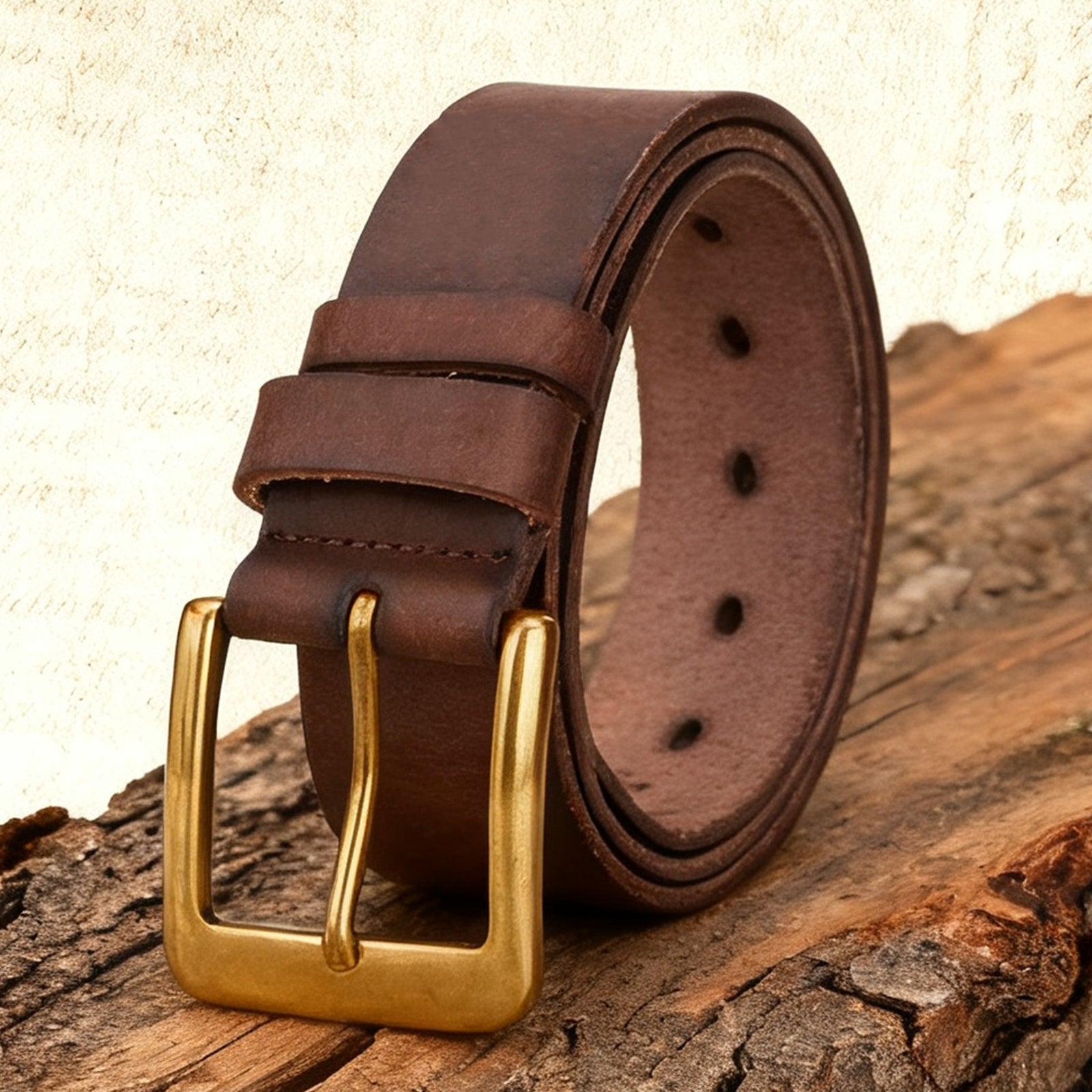 Men's Vintage Genuine Leather Golf Belt - Handcrafted Top-Grain Cowhide, Thickened Durable Design with Square Pin Buckle, Casual & Formal Versatile Style, Gift Box Included for Christmas, Father's Day, Valentine's Day